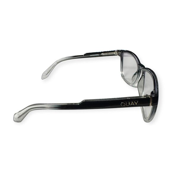 Quay Australia Hardwire 126 Eyeglasses Blue Light Lenses Black Clear Fade Frame - Picture 3 of 6